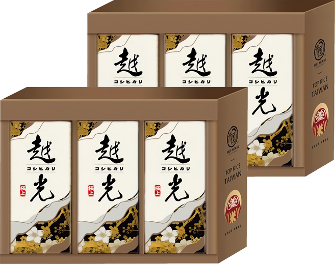 RICE HOUSE 米屋 紅運高照手提禮盒 越光米300g*3, 2盒