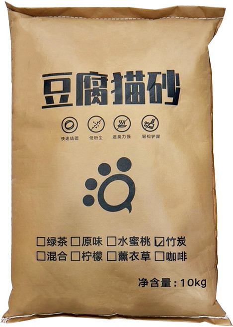 豆腐貓砂 快速結團 低粉塵 竹炭, 25L, 10kg, 1袋