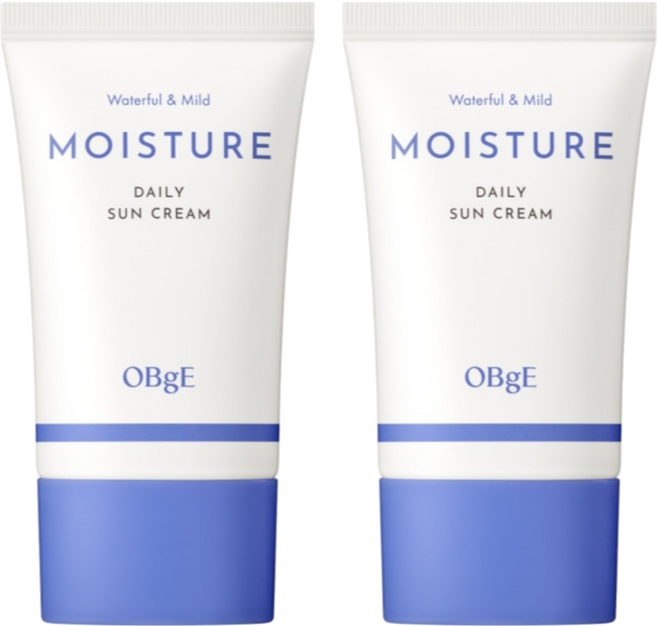 OBgE 台灣公司貨 水潤舒緩防曬乳 SPF50+ PA++++, 2條, 50ml