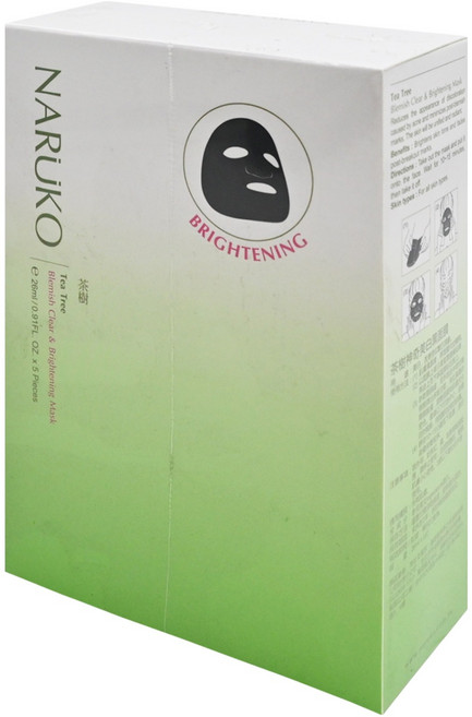 NARUKO 牛爾 台灣公司貨 茶樹神奇美白黑面膜, 5片, 1盒
