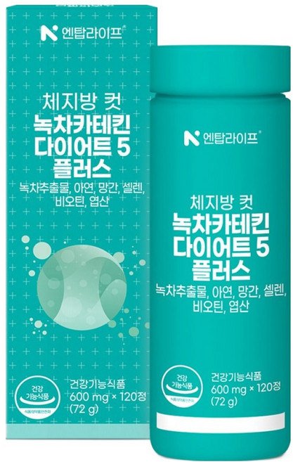 Ntop 體脂切 綠茶兒茶素 瘦身5 Plus, 120錠, 1個