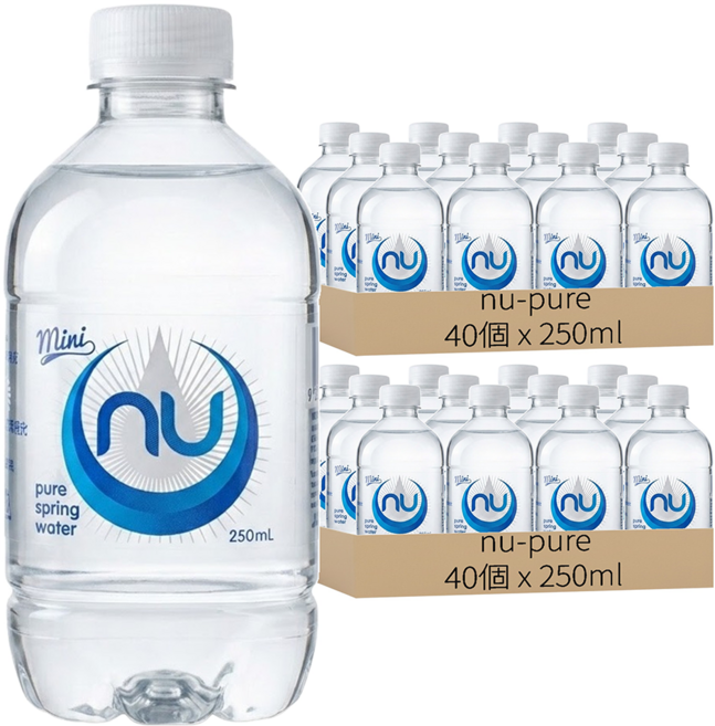 nu-pure 天然泉水, 250ml, 80個