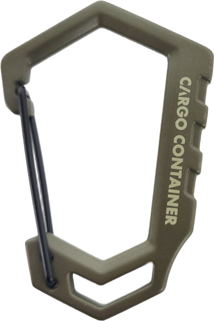 CARGO container D型登山扣, 軍綠色, 1個