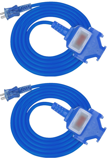 PowerSync 群加 2P 1對3工業用動力延長線, 2m, 2條, 藍色