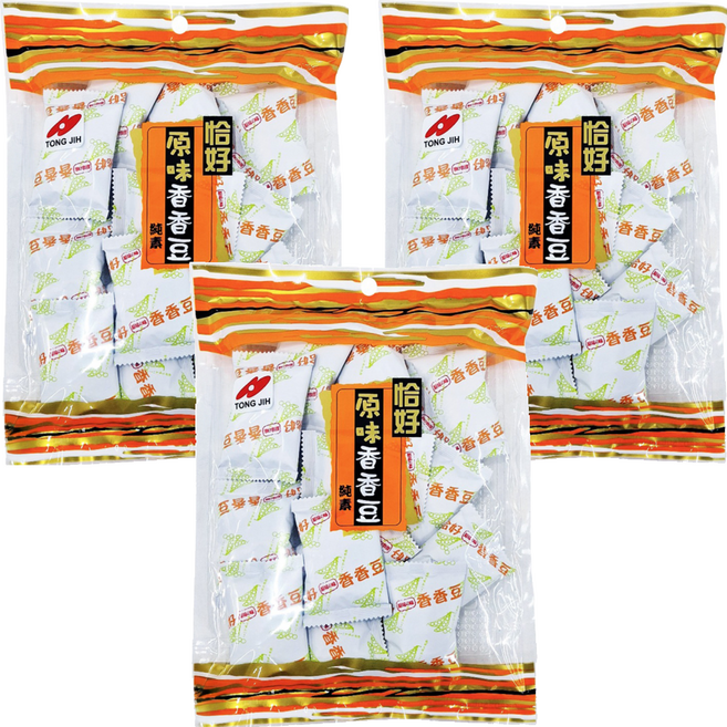 TONG JIH 統記食品 恰好香香豆 原味, 155g, 3袋