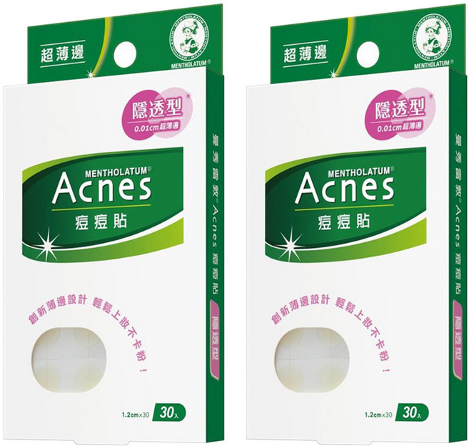 MENTHOLATUM 曼秀雷敦 Acnes 台灣公司貨 痘痘貼 隱透型, 30入, 2盒