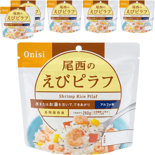 Onisi 尾西 沖泡即食飯 蝦仁風味, 100g, 6包