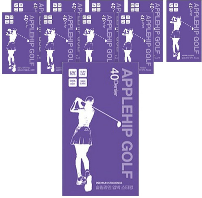 APPLEHIP 修身線條壓力高爾夫褲襪 有腳款 40D 10件組