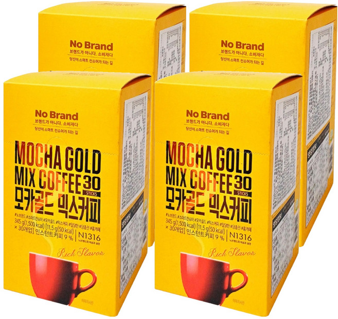 No Brand 三合一摩卡金牌咖啡, 11.5g, 30包, 4盒