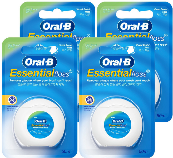 Oral-B 歐樂B 含蠟牙線 薄荷味, 50m, 1入, 4個