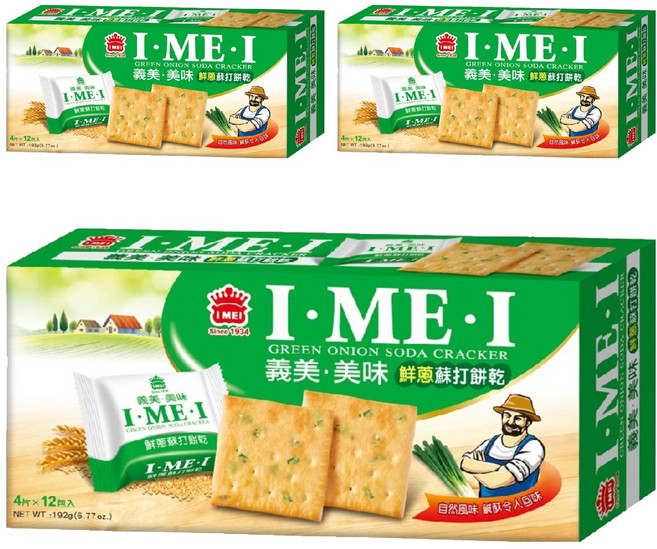 義美 美味鮮蔥蘇打餅乾, 192g, 3盒