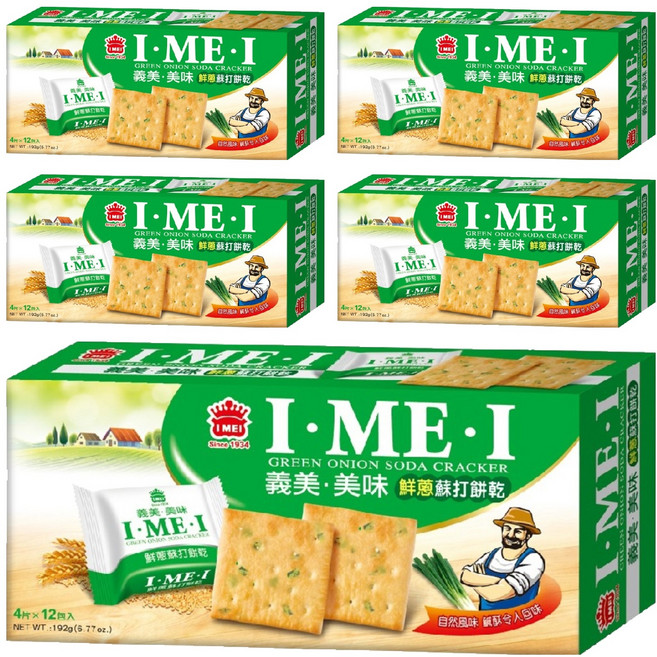 義美 美味鮮蔥蘇打餅乾, 192g, 5盒