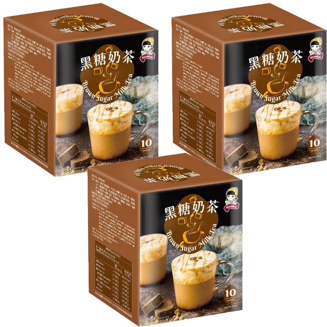 SIGNWIN 三得冠 黑糖奶茶粉, 20g, 10入, 3盒