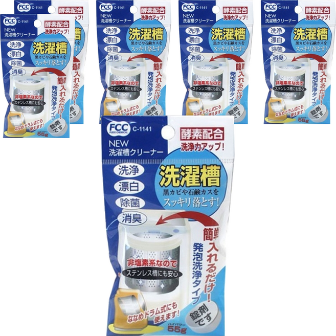 不動化學 洗衣槽酵素清潔錠, 55g, 6包
