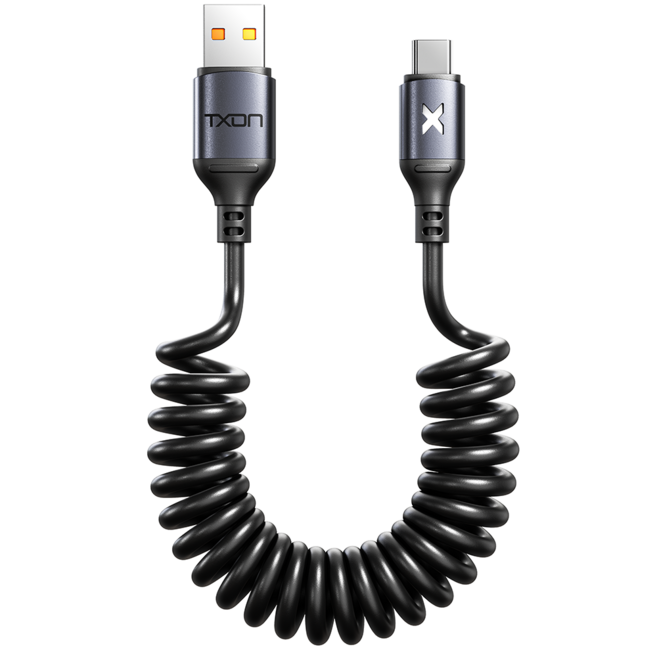 TXON 捲線彈簧 PD 超高速充電線 240W A-type-coil, 單一顏色, 1個, 2m