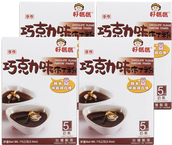FAIRSEN 惠昇食品 好媽媽 巧克力布丁粉, 75g, 4盒