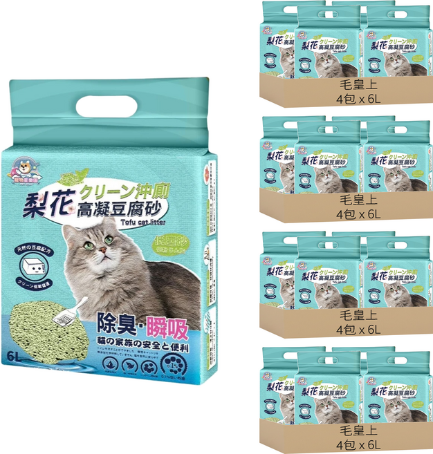 Pet STAR 寵物星樂園 豆腐貓砂, 綠茶, 6L, 16袋