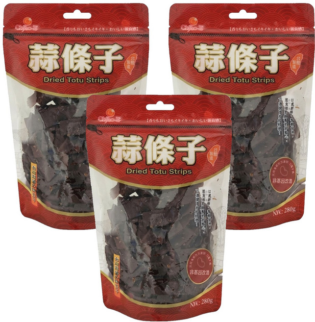 Chiao-E 巧益 豆干 豆乾 蒜條子, 280g, 3包