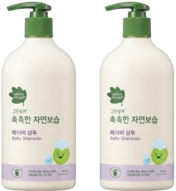 GREEN FINGER 綠手指 嬰兒保濕洗髮精, 500ml, 2瓶