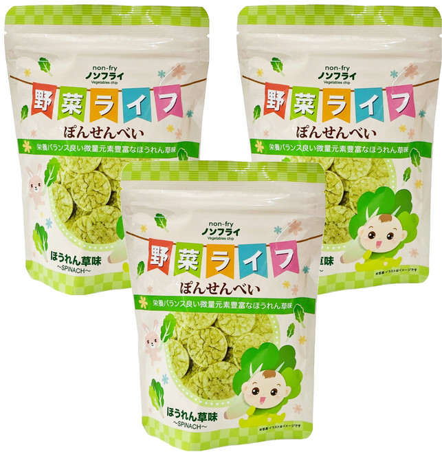 WEPOP 寶寶食堂 仙貝 8個月以上, 菠菜, 19g, 3包