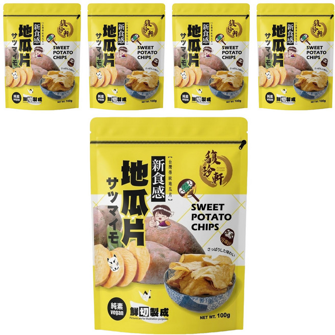 馥珍軒 新食感地瓜片, 100g, 5包