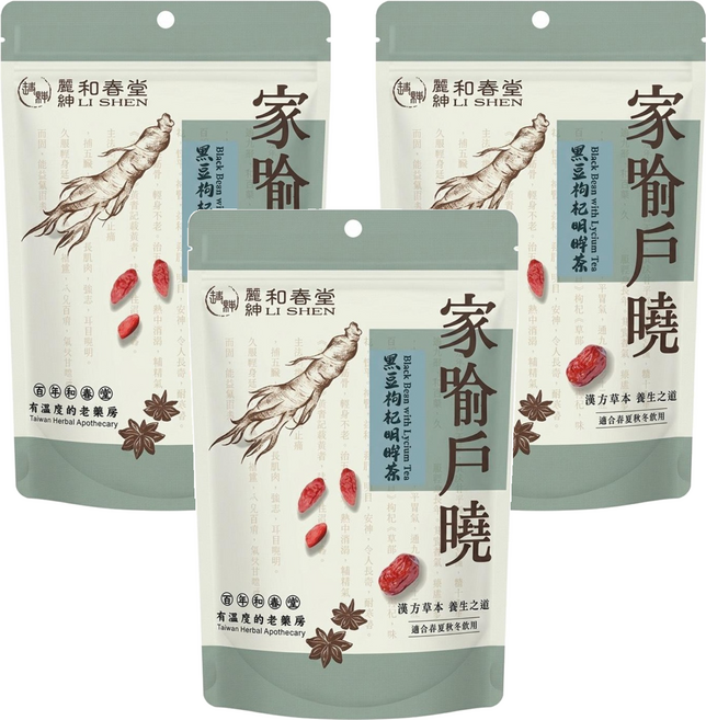 麗紳和春堂 黑豆枸杞明眸茶, 10g, 10入, 3包