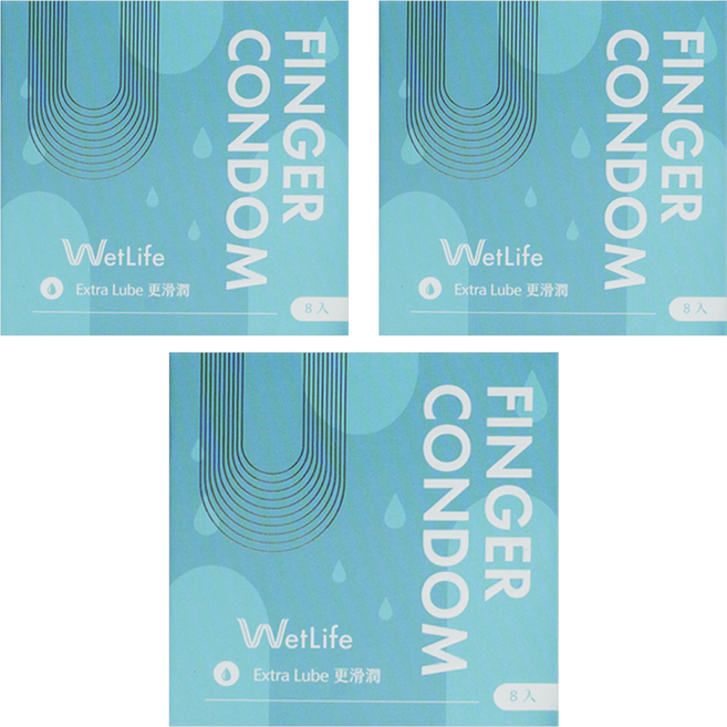 WetLife 指用保險套 指險套 指交套 Finder Condom, 8個裝, 3盒