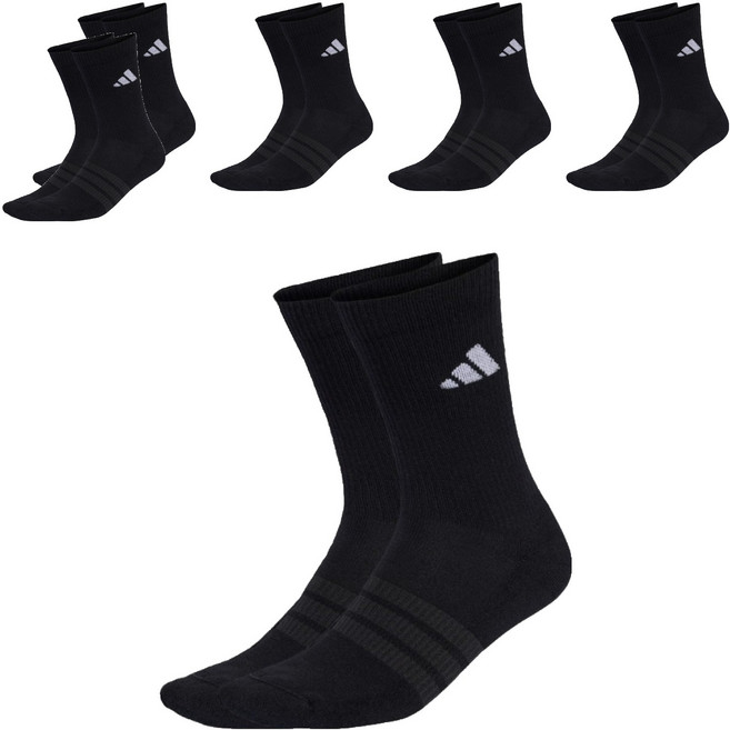 adidas 愛迪達 C ESS CRW 襪子6雙組 KE5499, 黑色, 1套