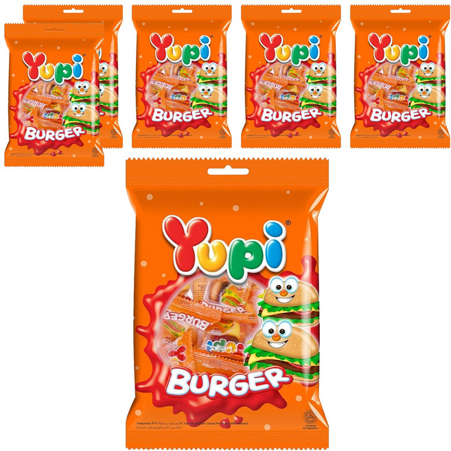 Yupi 漢堡QQ糖, 84g, 6袋
