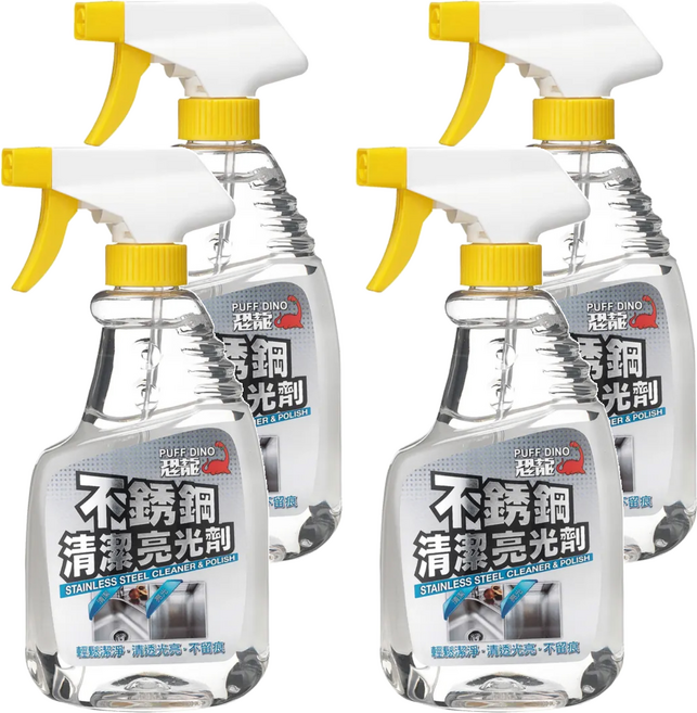 PUFF DINO 恐龍 不銹鋼清潔亮光劑, 500ml, 4罐