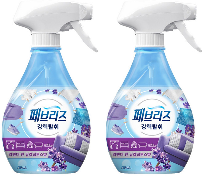 febreze 風倍清 強力除臭 薰衣草與尤加利香 織物除臭劑 正裝, 370ml, 2個