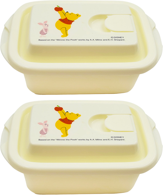 Skater POOH 塑膠保存容器 2入組 300ml, 1組, 容器 + 蓋子