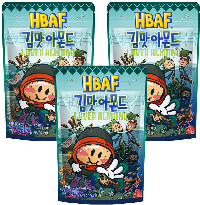 HBAF 杏仁果 海苔味, 120g, 3包