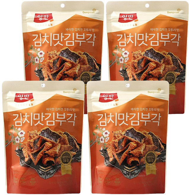 Dongwon 東遠 Yangban 兩班 酥脆紫菜片 辛奇風味, 50g, 4包