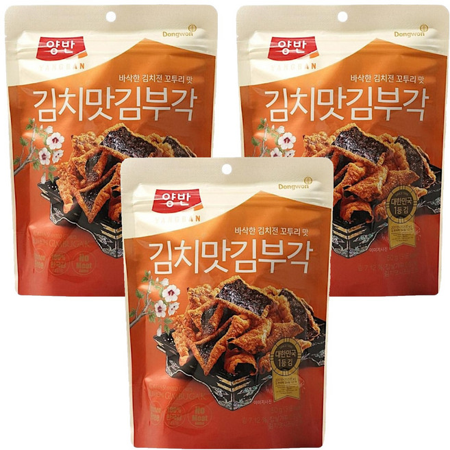 Dongwon 東遠 Yangban 兩班 酥脆紫菜片 辛奇風味, 50g, 3包