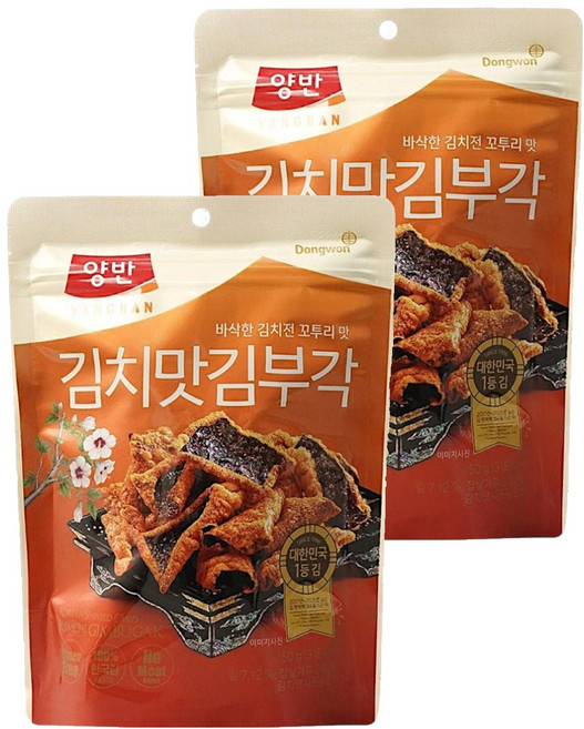 Dongwon 東遠 Yangban 兩班 酥脆紫菜片 辛奇風味, 50g, 2包