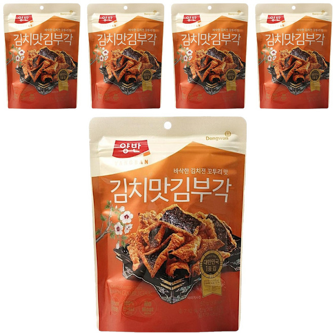 Dongwon 東遠 Yangban 兩班 酥脆紫菜片 辛奇風味, 50g, 5包