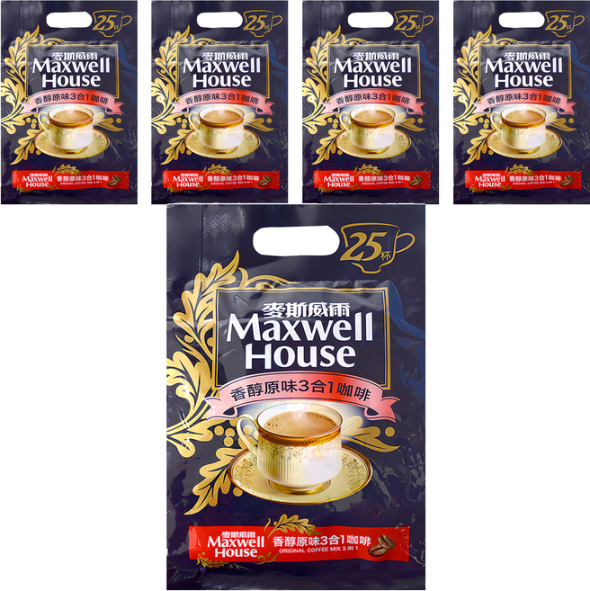 Maxwell House 麥斯威爾 香醇原味3合1咖啡, 14g, 25條, 5袋