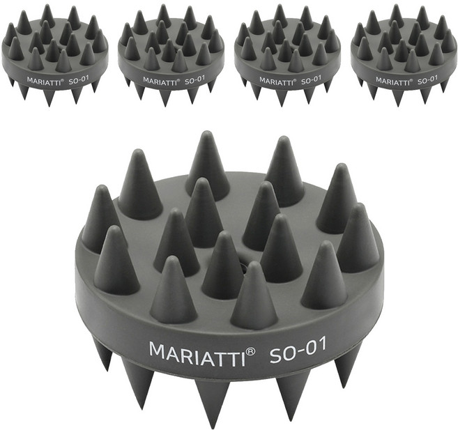 Mariatti 洗髮刷 頭皮按摩球, 灰色, 5個