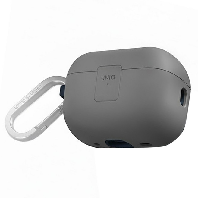 UNIQ Clyded 卡扣式雙料保護套 附登山扣, AirPods Pro 2代適用, 灰色 + 藍色, 1套