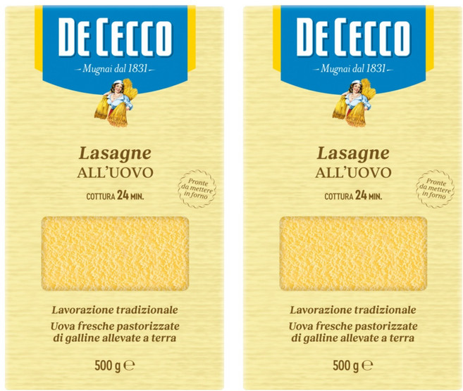 DE CECCO 得科 N.112千層義大利麵, 500g, 2盒