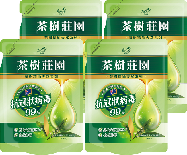 Farcent 花仙子 茶樹莊園 洗衣精, 1.5kg, 4包