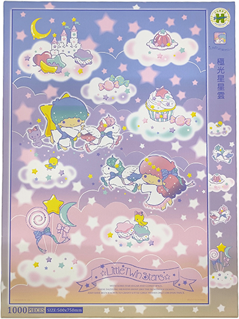 HUNDRED PICTURES 百耘圖 拼圖 HP01000-204 850g, 1000片, LittleTwinStars 雙星仙子極光星星雲, 1盒