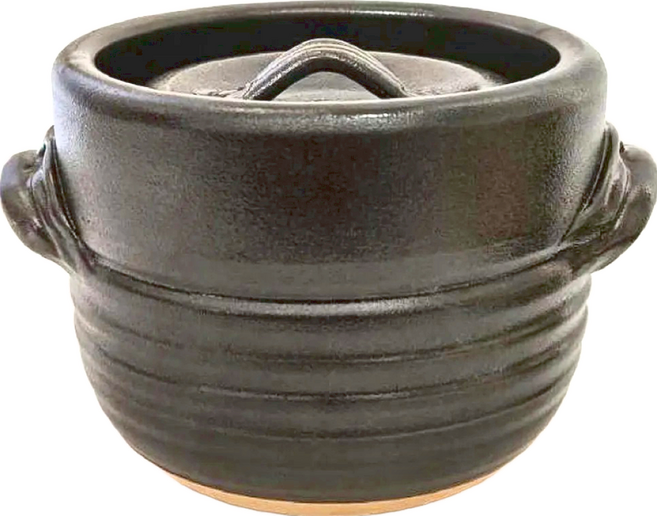佐和陶瓷 黑天目3合炊飯鍋 日本製 高16cm 容量1500mL, 23cm, 1個