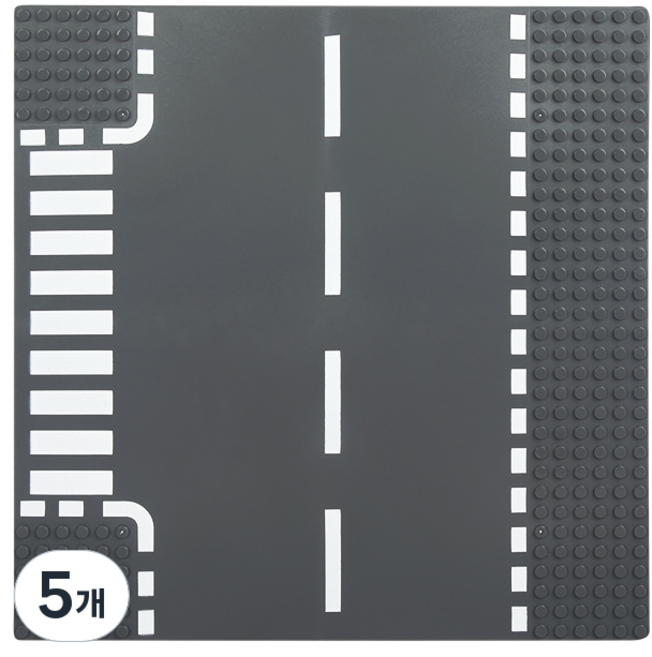 yogoyo 小型積木用道路板 樂高相容積木, T字型路口, 5個
