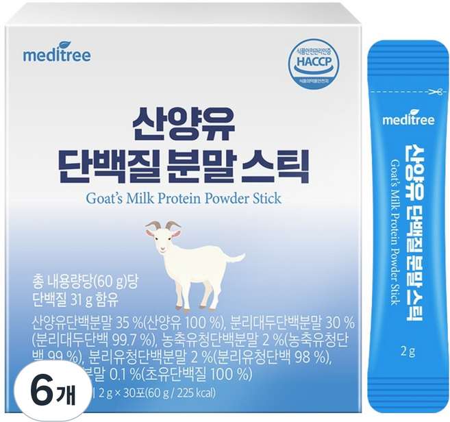 meditree 羊奶蛋白粉隨身包 30入, 60g, 6盒