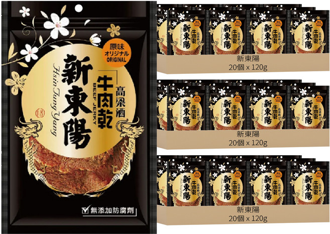 新東陽 高粱酒原味牛肉乾, 60個, 120g