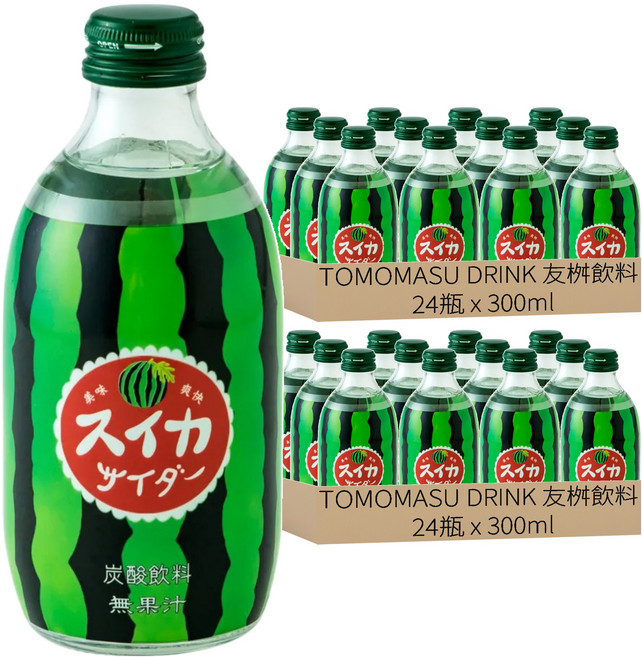 TOMOMASU DRINK 友桝飲料 蘇打 西瓜風味, 300ml, 48瓶