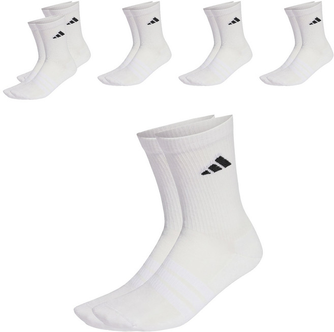 adidas 愛迪達 C ESS CRW 襪子6雙組 KE5498, 白色, 1套