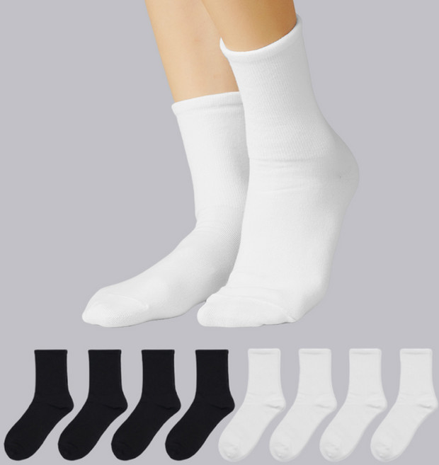 Sockpiens 智人 女款無勒痕無壓力舒適襪 8雙組